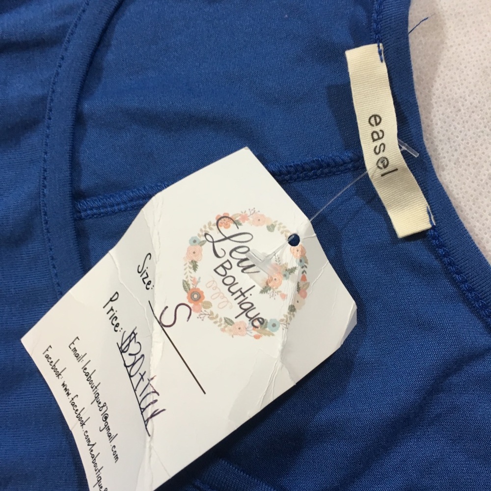 Easel Blue Embroidered Hem Dress - Picture 7 of 8